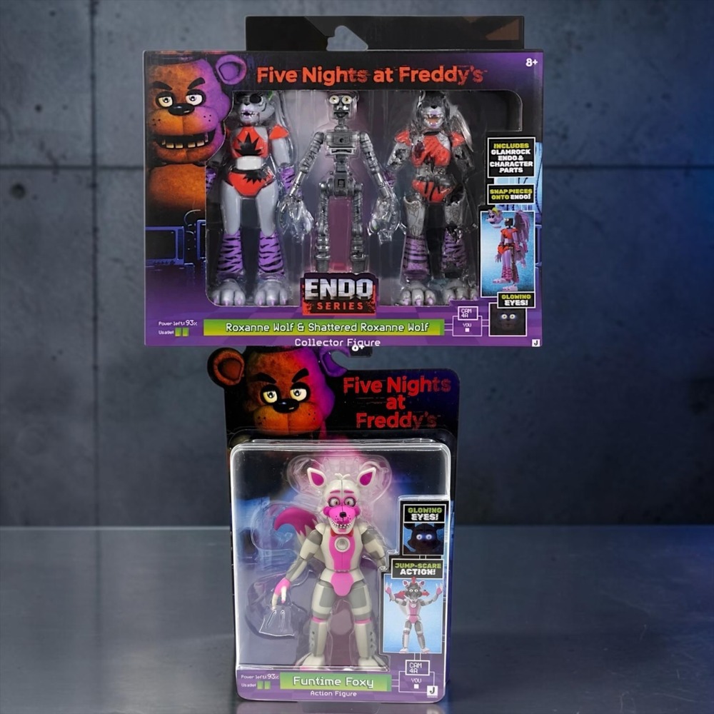 FNAF Five Nights at Freddys Roxanne Wolf Endo Series & Funtime Foxy Figures New